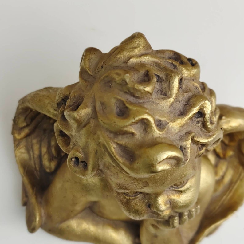 Vintage Golden Angel Statue Etsy