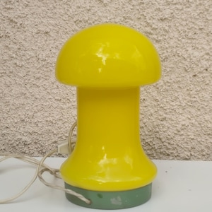 Mushroom glass table lamp Small space age desk lamp.