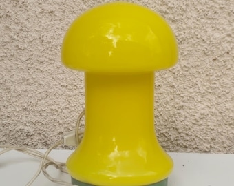 Mushroom glass table lamp Small space age desk lamp.