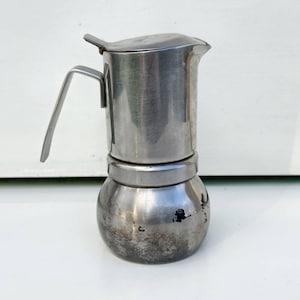 steel coffee maker Stella for 2 cups Italian stainless inox 18:10 moka pot.