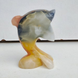 Onyx dolphin figurine Colorful stone dolphin statue