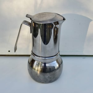 steel coffee maker Stella for 6 cups Italian stainless inox 18:10 moka pot.