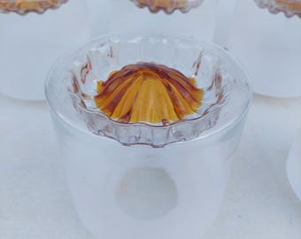 Vintage Murano Glass Globe Lamp Shade/ceiling light, Mazzega Chandelier Replacement set of 6