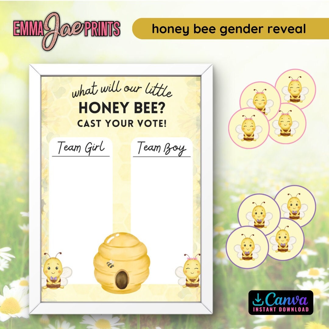 What Will Baby Bee Gender Reveal Editable Voting Board, He or She What ...