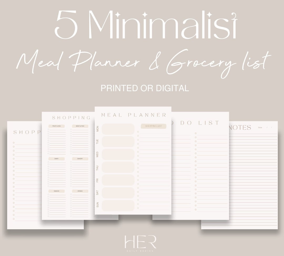 Weekly Meal Planner Bundle, Grocery List, Pantry List, To-do List ...
