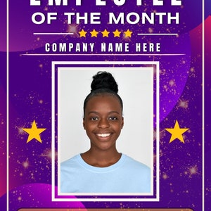 Editable Employee of the Month Certificate Template (digital Download ...
