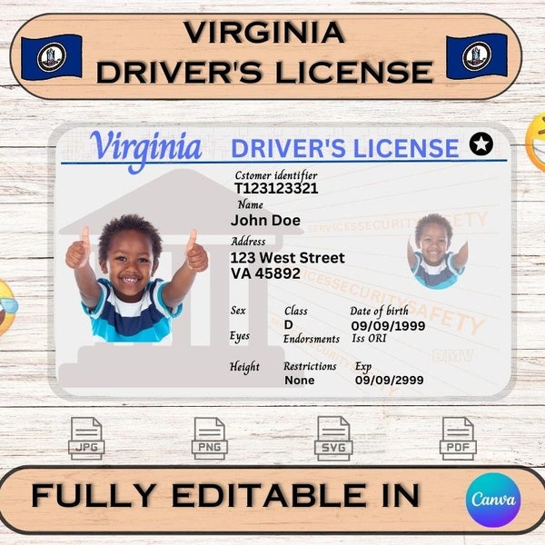 Kids Fake Driver License Template Etsy Kids Fake Driver License Template Etsy