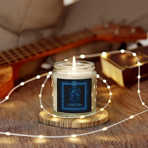 Capricorn Scented Candle - Coconut Apricot Wax | Zodiac Decor, Astrology Gift, Self-Care Essential, Home Fragrance