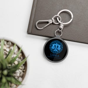 Libra Zodiac Keychain: Astrology Sign Keyring, Horoscope Gift