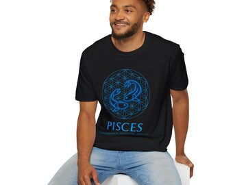 Pisces Zodiac T-Shirt, Unisex Astrology Tee, Spiritual Gift, Birthday Apparel, Softstyle Comfort Shirt