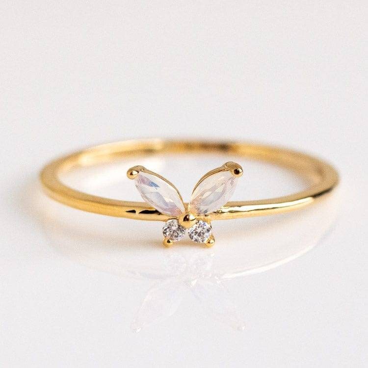 Dainty & Adorbs Gold Butterfly Ring