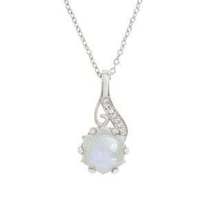 Ethiopian Opal And Natural Zircon Necklace, October Jewelry, Handmade Pendant, Gift For Her, Birthstone Jewelry, 925 Sterling Silver