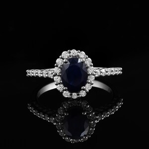 Handmade Sapphire With Natural Zircon Ring, Beautiful Oval Sapphire and Zircon, Unique Gift for Birthdays/Engagements, Statement Ring