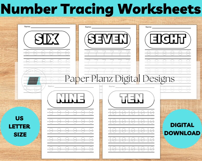 Number Tracing Printable Worksheet Printable Worksheet for - Etsy
