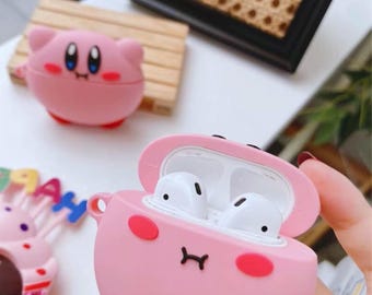 3Dカートゥーン ピンク AirPodsケース - シリコン保護カバー
