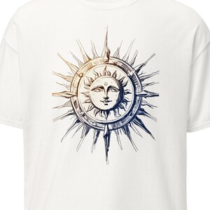 Classic Tee | Black and White Sun | Vintage | T-Shirt | Unisex | White |