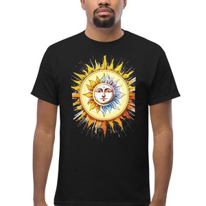 Classic Tee | Double Sun | Vintage | T-Shirt | Unisex | V Black |