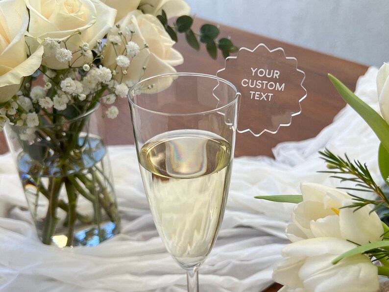 Personalized Drink Tag Round Radiant Design Champagne Charms Wedding personalized-drink-tag-round-radiant-design-champagne-charms-wedding