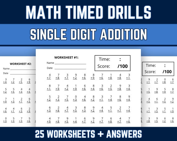 Timed Addition Worksheets For 2nd Grade 2nd Grade Math Worksheets