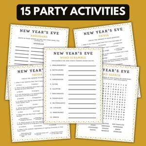 New Year's Eve Party Games, Printable Trivia Word Search Puzzles ...