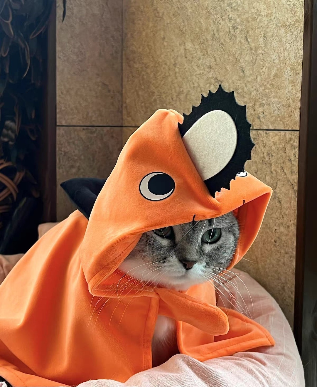 Poch Anime Dog Cat Costume, Demon Pet Orange Cloak, Pet Anime Cosplay ...