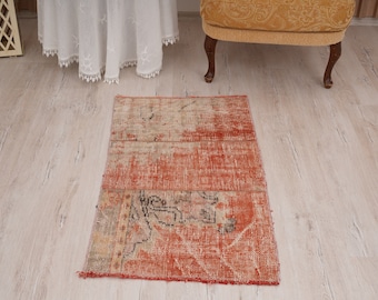 2x3 oushak rug, small vintage rug, turkish small rug,2x3 rug,anatolian rug,natural rug,antique rug,turkish rug,2x3 mini rug,door mat rug,181