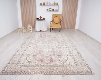 Grand Tapis Turc Vintage 5,6x9,2 Pieds – Laine Nouée Main – Années 70 – Rouge