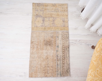 vintage rug 2x3, antique rug, vintage door mat, oushak rug, mini turkish rug, 2x3 mini rug, handmade small rug, turkish rug, vintage rug,890