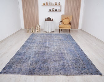 7x10 rug, oversize oushak rug, large vintage rug, 7x10 turkish rug, wool rug, handmade, muted oushak rug, faded turkish rug,oversize rug,835