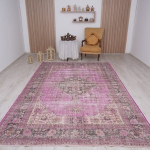 7x11 oushak rug, turkish vintage rug, muted wool rug, turkish rug,anatolian rug,handmade rug,faded rug,7x11 area rug,vintage rug,7x11 rug,56