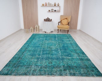 7x10 rug, oversize oushak rug, large vintage rug, 7x10 turkish rug, wool rug, handmade, muted oushak rug, faded turkish rug,oversize rug,940