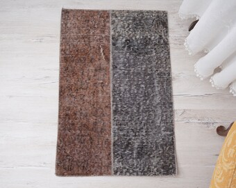 2x3 turkish rug, handmade small rug, mini turkish rug, antique rug, oushak rug, vintage door mat, turkish rug, vintage rug,2x3 mini rug, 811