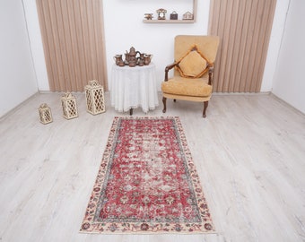 3x6 area rug, faded rug, turkish rug, natural rug, oushak rug, muted rug, turkish vintage rug, oushak area rug,vintage rug,anatolian rug,140
