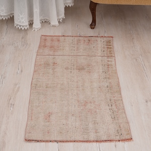 2x4 Door Mat Rug, Turkish Mini Rug, Oushak Door Mat, 2x4 Anatolian Rug, Door Mat, 2x4 Mini Rug, Turkish Rug, Vintage Mini Rug, Wool Rug,281