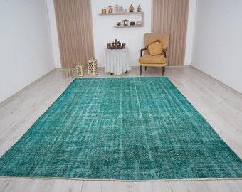 7x11 rug, oversize oushak rug, large vintage rug, 7x11 turkish rug, wool rug, handmade, muted oushak rug, faded turkish rug,oversize rug,541