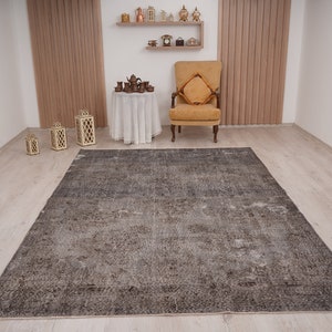 7x10 rug, anatolian rug, vintage rug, oversize rug, oushak rug, large turkish rug, area rug 7x10,handmade rug,muted wool rug,turkish rug,540