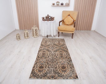 3x6 area rug, faded rug, turkish rug, natural rug, oushak rug, muted rug, turkish vintage rug, oushak area rug, vintage rug,anatolian rug,65