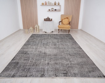 7x10 rug, oversize oushak rug, large vintage rug, 7x10 turkish rug, wool rug, handmade, muted oushak rug, faded turkish rug,oversize rug,939
