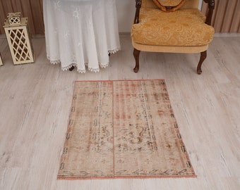 vintage rug, 2x3 door mat rug, turkish rug 2x3, oushak rug small, antique rug, 2x3 mini rug, turkish small rug,vintage mini rug,wool rug,193