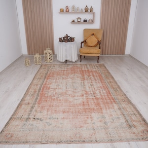 turkish rug 7x10, anatolian rug, vintage rug, neutral rug, turkish vintage rug,oushak rug,7x10 rug,oversize vintage rug,large turkish rug,19
