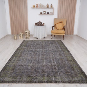 6x10 rug, oversize oushak rug, large vintage rug, 6x10 turkish rug, wool rug, handmade, muted oushak rug, faded turkish rug,oversize rug,513