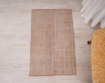 2x3 small rug, vintage rug, antique rug, oushak rug, turkish small rug, anatolian rug, 2x3 mini rug, turkish rug, handmade small rug, 396