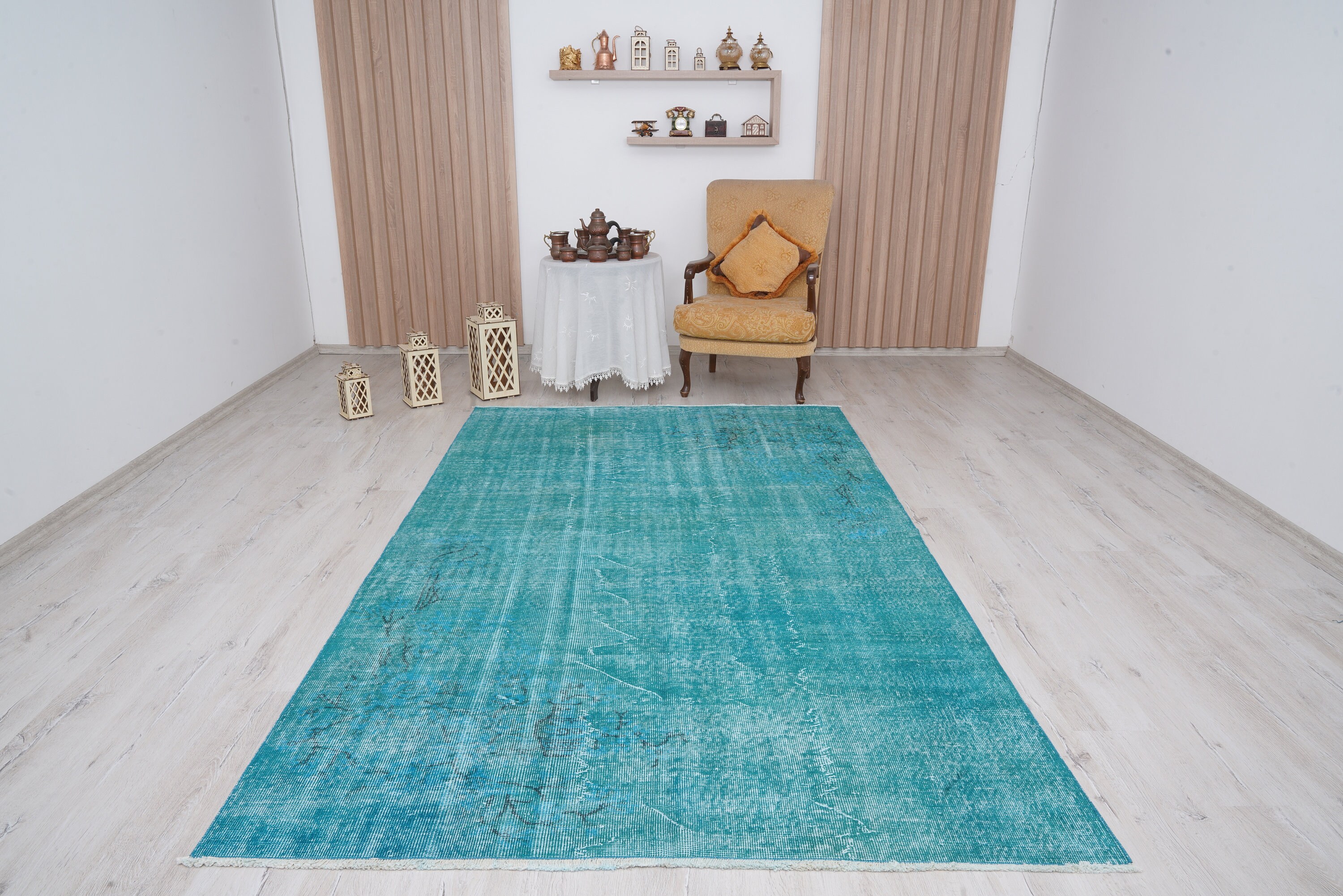 6x9 Vintage Rug, Muted Wool Rug, Anatolian Rug, Vintage Rug