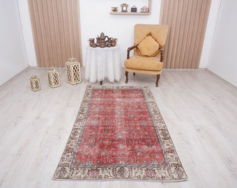 4x6 area rug, natural rug, vintage rug, faded rug, oushak area rug, turkish vintage rug, oushak rug, muted rug, turkish rug,anatolian rug,55