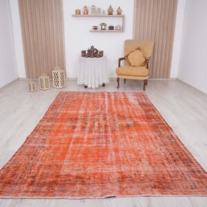 6x9 rug, muted oushak rug, neutral vintage rug, 6x9 turkish rug, faded rug, wool rug, turkish area rug,handmade,bohemian rug,antique rug,815