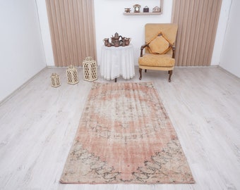 4x7 area rug, oushak area rug, natural rug, vintage rug, faded rug, turkish rug, anatolian rug, oushak rug,muted rug,turkish vintage rug,339