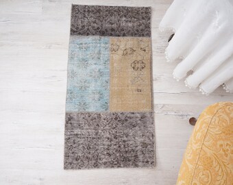 vintage rug 2x3, antique rug, vintage door mat, oushak rug, mini turkish rug, 2x3 mini rug, handmade small rug, turkish rug, vintage rug,765