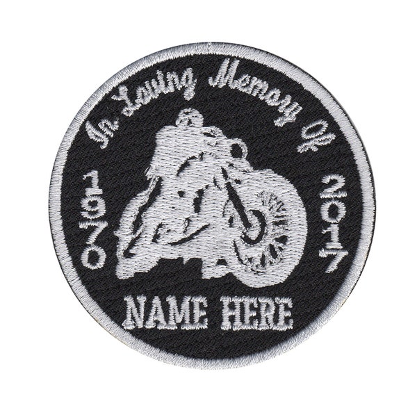 Embroider Memorial Circle Biker Custom Patch