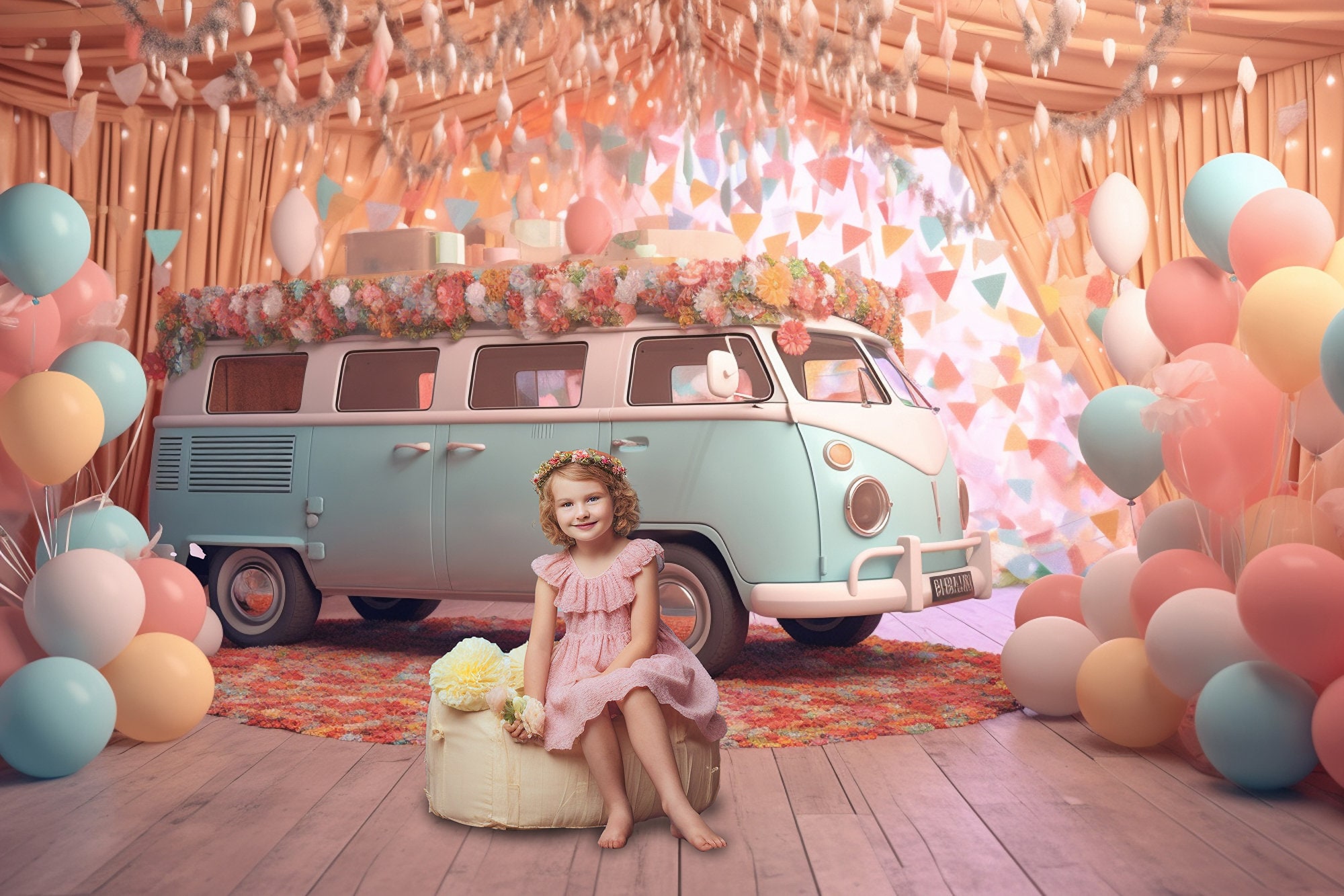 12 Vintage Camper Van Backgrounds Digital Backdrops - Etsy