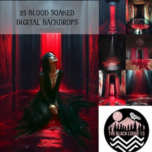 25 Blood Soaked Digital Backdrops | Halloween Backdrops | Cosplay Backgrounds | High-Resolution 300 DPI